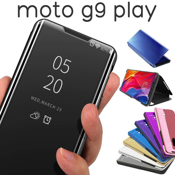 moto g9 play ケース 手帳型 半透明ミラー カバー MOTOROLA モトローラ モト g9 プレイ スマホケース