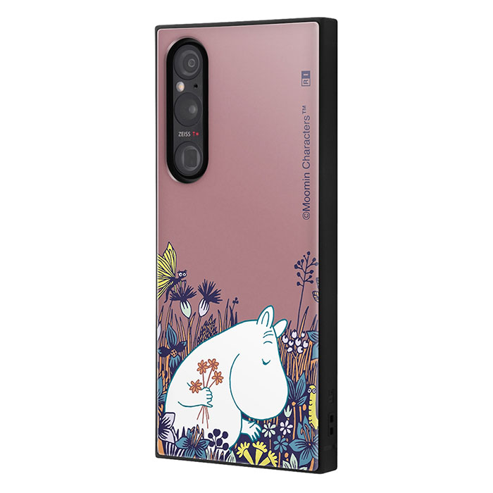 Xperia 1 V SO-51D SOG10 A301SO XQ-DQ44 ケース ハードケース ハイブリッド ムーミン 耐衝撃 KAKU ムーミンと花畑 カバー ソニー エクスペリア ワン マーク