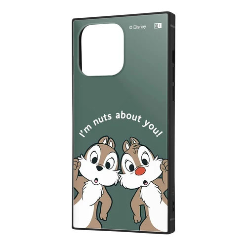 i Phone14Pro Max ケース ハードケース ハイブリッド ディズニー 耐衝撃 KAKU チップ＆デール アップ カバー アイフォン スマホケース (C) Disney 個性的な四角いフォル
