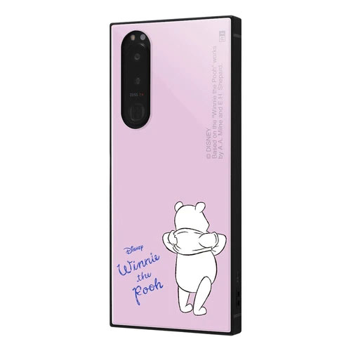 Xperia 5 III SO-53B SOG05 A103SO XQ-BQ42 ケース ハードケース ハイブリッド ディズニー 耐衝撃 KAKU プーさん パープル カバー エクスペリアファイブマー