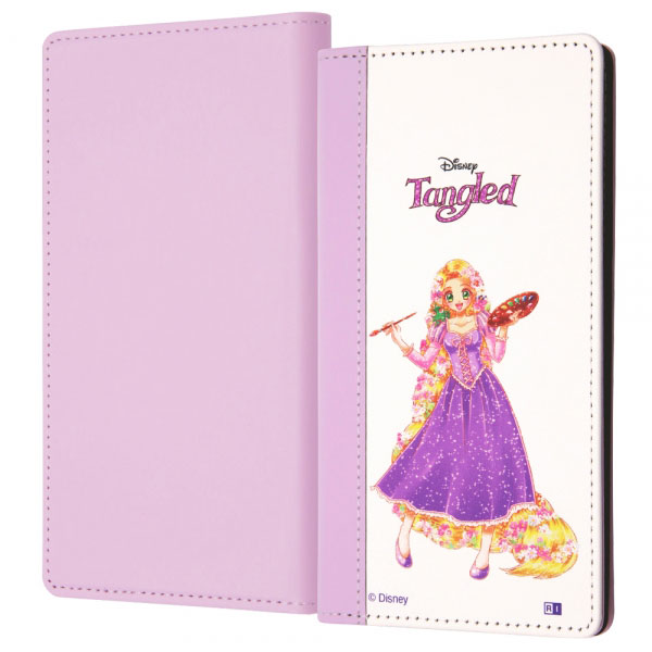 (C) Disney 『塔の上のラプンツェル』のデザインが施された発色の良い白いレザーとパステルカラーのレザーを組み合わせた多機種対応スマートフォンケース。クルッと回して簡単に2wayで使えます。大き