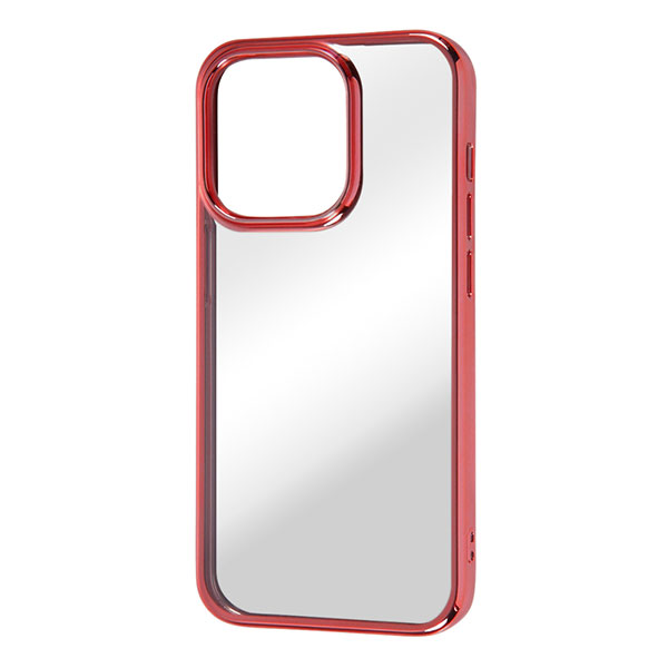 i Phone14Pro ケース ソフトケース TPU META Frame レッド カバー アイフォン スマホケース ソフトな素材で衝撃をやわらげ、グリップ感も抜群。カメラレンズに傷が付きにくい。側