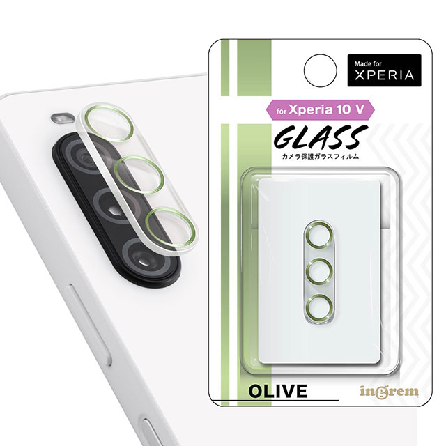 Xperia 10 V SO-52D SOG11 A302SO XQ-DC44 フィルム カメラレンズ保護 ガラス カメラ メタリック 10H オリーブ シート シール カバー ソニー エクスペリア 