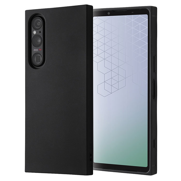 Xperia 1 V SO-51D SOG10 A301SO XQ-DQ44 ケース ソフトケース 耐衝撃ス KAKU マット ブラック カバー ソニー エクスペリア ワン マークファイブ スマホケー