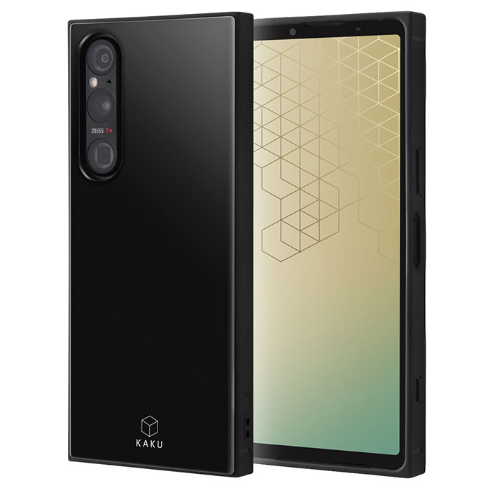 Xperia 1 V SO-51D SOG10 A301SO XQ-DQ44 ケース ハードケース 耐衝撃 KAKU ブラック カバー ソニー エクスペリア ワン マークファイブ スマホケース P2P