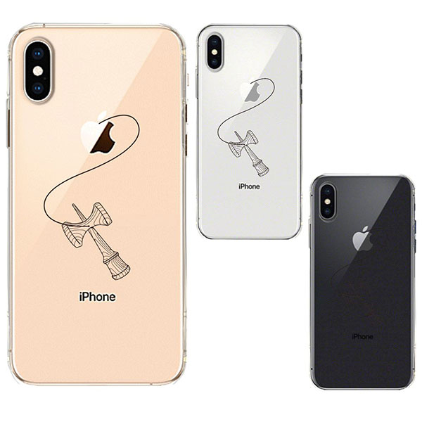 iPhone XS X ケース ソフトケース クリア ワイヤレス充電対応 けん玉 2 アイフォン テンエス テン カバー スマホケース