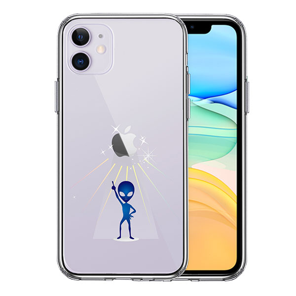 i Phone11 ケース ハードケース クリア 宇宙人 ダンシング フィーバー ブルー アイフォン イレブン カバー スマホケース 人気の楽器シリーズです！ ケース本体：素材・成分：TPU、ソフト素