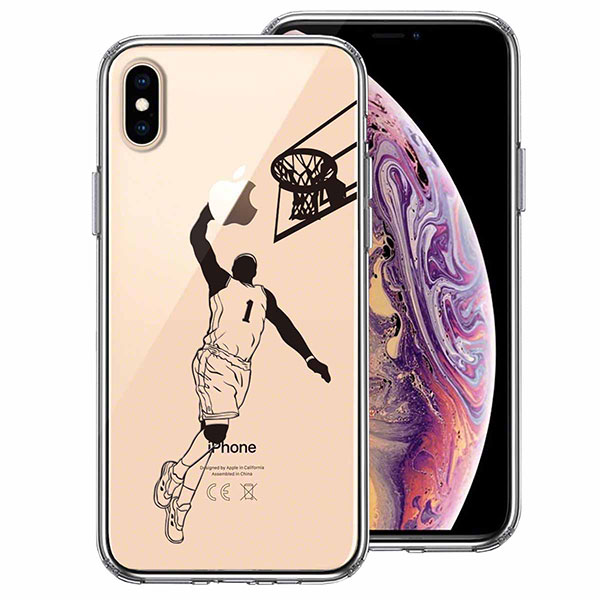 iPhone XS X ケース ハードケース クリア ハイブリッド カバー バスケットボール ダンクシュート ５ アイフォン スマホケース