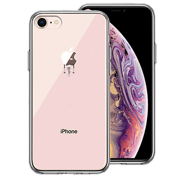 i Phone8 i Phone7 ケース ハードケース ハイブリッド クリア 宇宙人 グレイ 登場 クール 宇宙 地球外生命体 ロズウェル エイリアン とっても人気の宇宙人シリーズです！ TPUソフ