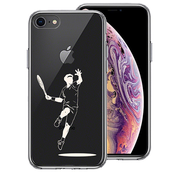 i Phone8 i Phone7 ケース ハードケース ハイブリッド クリア ジャケット テニス ホワイト エアケイ 可愛い クリア 錦織圭 透明 人気のスポーツシリーズです。 TPUソフト素材（側