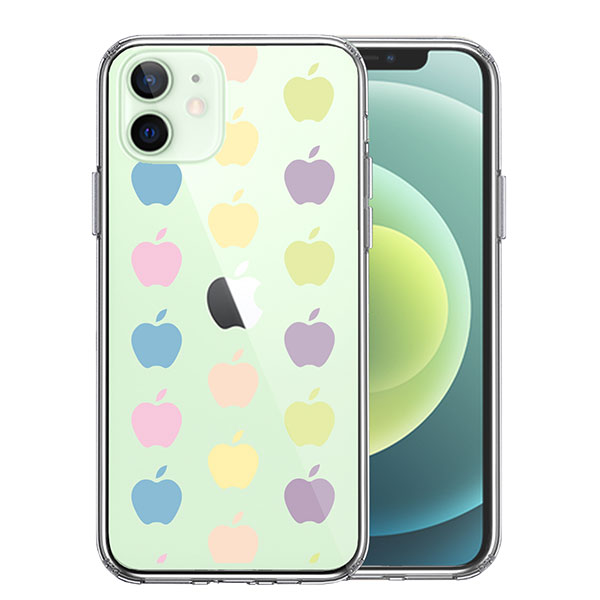 iPhone12mini ケース ハードケース ハイブリッド クリア 林檎 りんご apple 水玉 カバー アイホン アイフォン スマホケース