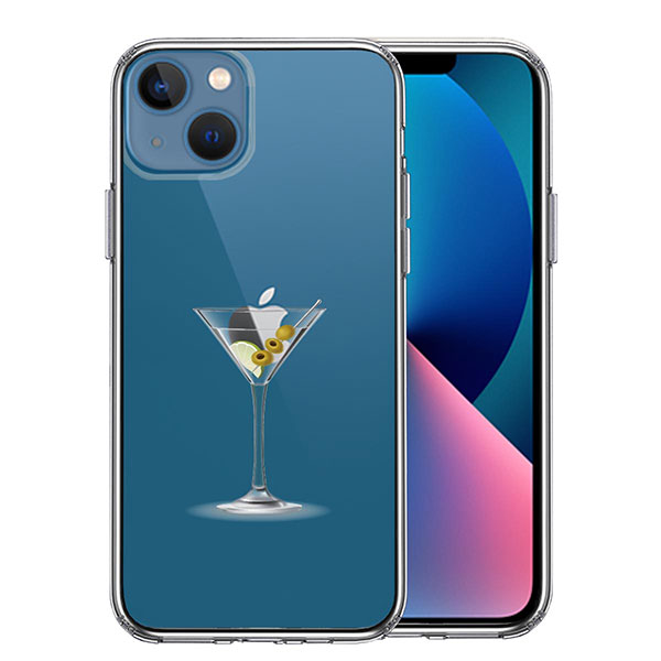 i Phone13 ケース ハードケース ハイブリッド クリア カバー カクテル グラス フルーツ 可愛い クール グラス フルーツ アイフォン スマホケース TPUソフト素材（側面）とポリカーボネイ