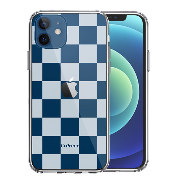 i Phone12mini ケース ハードケース ハイブリッド クリア 半透明 チェック ホワイト カバー アイフォン12ミニ アイフォンケース スマホケース 市松模様 バーバリー ダミエ 格子柄 チ