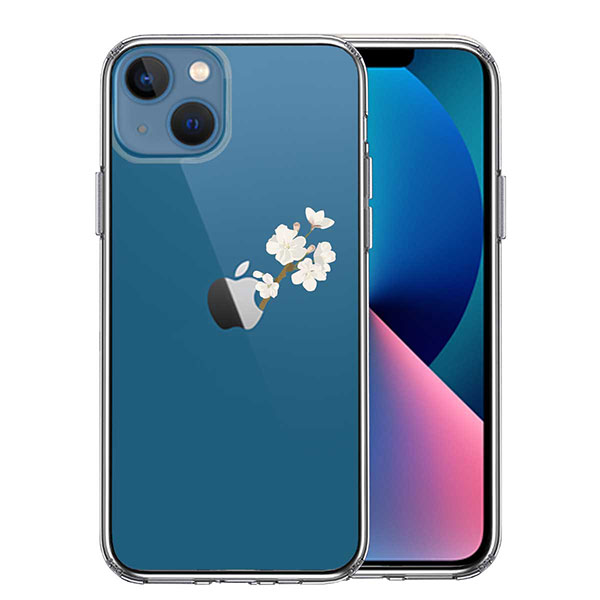 iPhone13 mini ケース ハードケース ハイブリッド クリア りんご に 桜 カバー アイフォン スマホケース