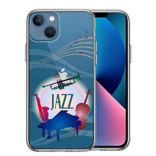 iPhone13 ケース ハードケース ハイブリッド クリア JAZZ 1 楽器 音符 カバー アイフォン スマホケース
