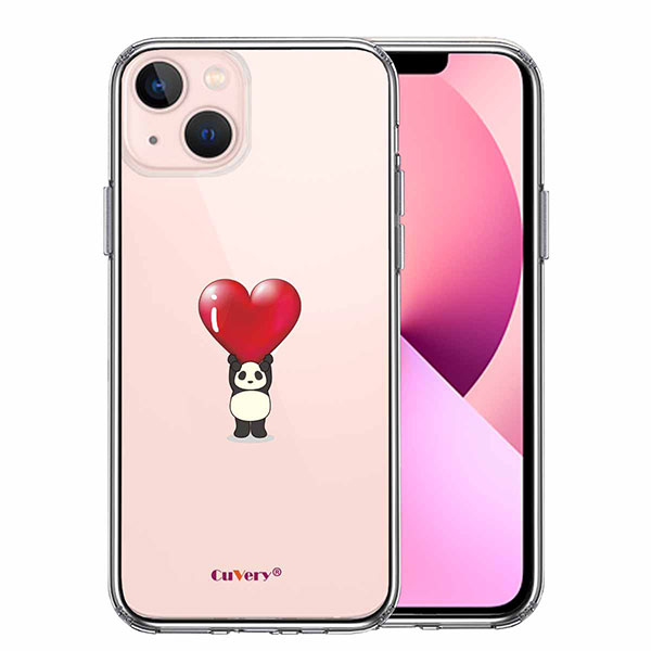 i Phone13 ケース ハードケース ハイブリッド クリア パンダ ハート 重量挙げ 並感 カバー アイフォン スマホケース ソフト素材（側面）とハード素材（背面）を使用した最新のハイブリッドケー