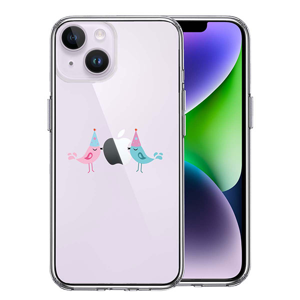 iPhone14 iPhone14Plus ケース ハードケース ハイブリッド クリア 可愛い 鳥 カップル カバー アイホン アイフォン スマホケース