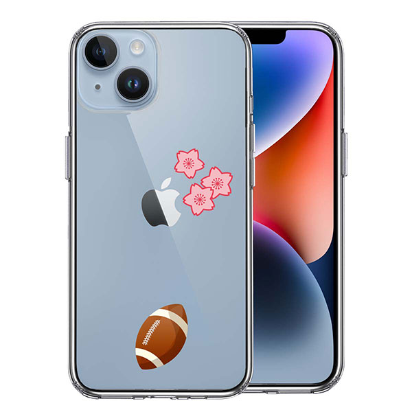 iPhone14 iPhone14Plus ケース ハードケース ハイブリッド クリア ラグビー 桜 さくら カバー アイホン アイフォン スマホケース P3P