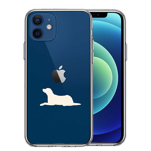 i Phone 12 12Pro 12mini 12Pro MAX ケース ハードケース ハイブリッド クリア 犬 シルエット ラブラドールレトリバー 白 カバー アイフォン スマホケース ソフト素材