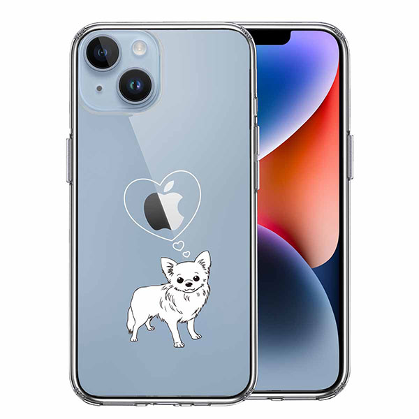 i Phone14 i Phone14Plus ケース ハードケース ハイブリッド クリア チワワ カバー アイホン アイフォン スマホケース ソフト素材（側面）とハード素材（背面）を使用した最新のハ