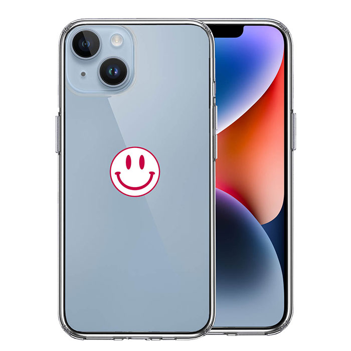i Phone14 i Phone14Plus ケース ハードケース ハイブリッド クリア にこちゃん スマイル マーク カバー アイフォン スマホケース とっても人気のクリアケースです！ TPUソフ