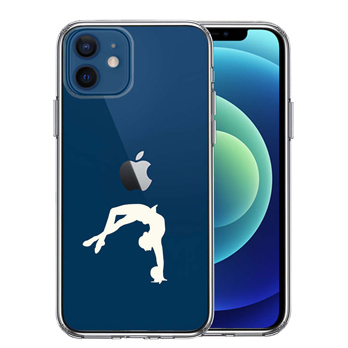i Phone 12 12Pro 12mini 12Pro MAX ケース ハードケース ハイブリッド クリア 新体操 ボール ホワイト カバー アイフォン スマホケース TPUソフト素材とポリカーボ